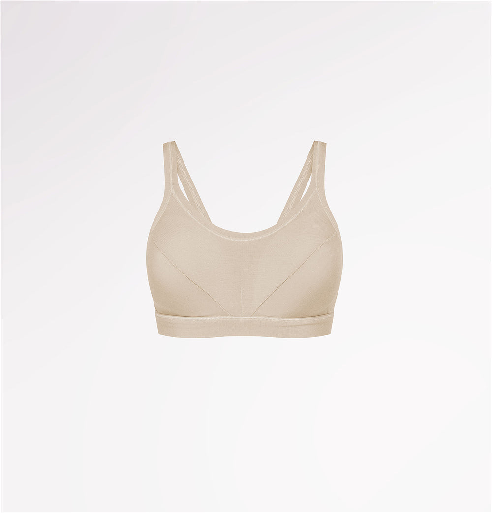 Casagin - Reggiseno bralette imbottito in tessuto naturale