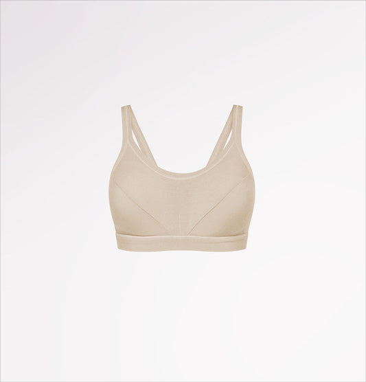 Casagin - Reggiseno bralette imbottito in tessuto naturale